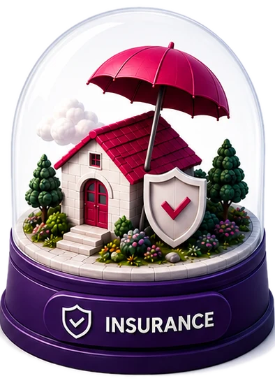 The Insurance world, drawn as a snow globe.